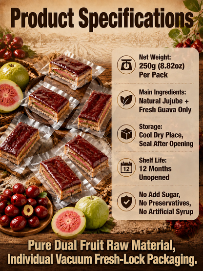🔴Sweet & Sour Jujube Guava Sandwich Snacks  Soft Chewy Natural Dried Fruit Treat