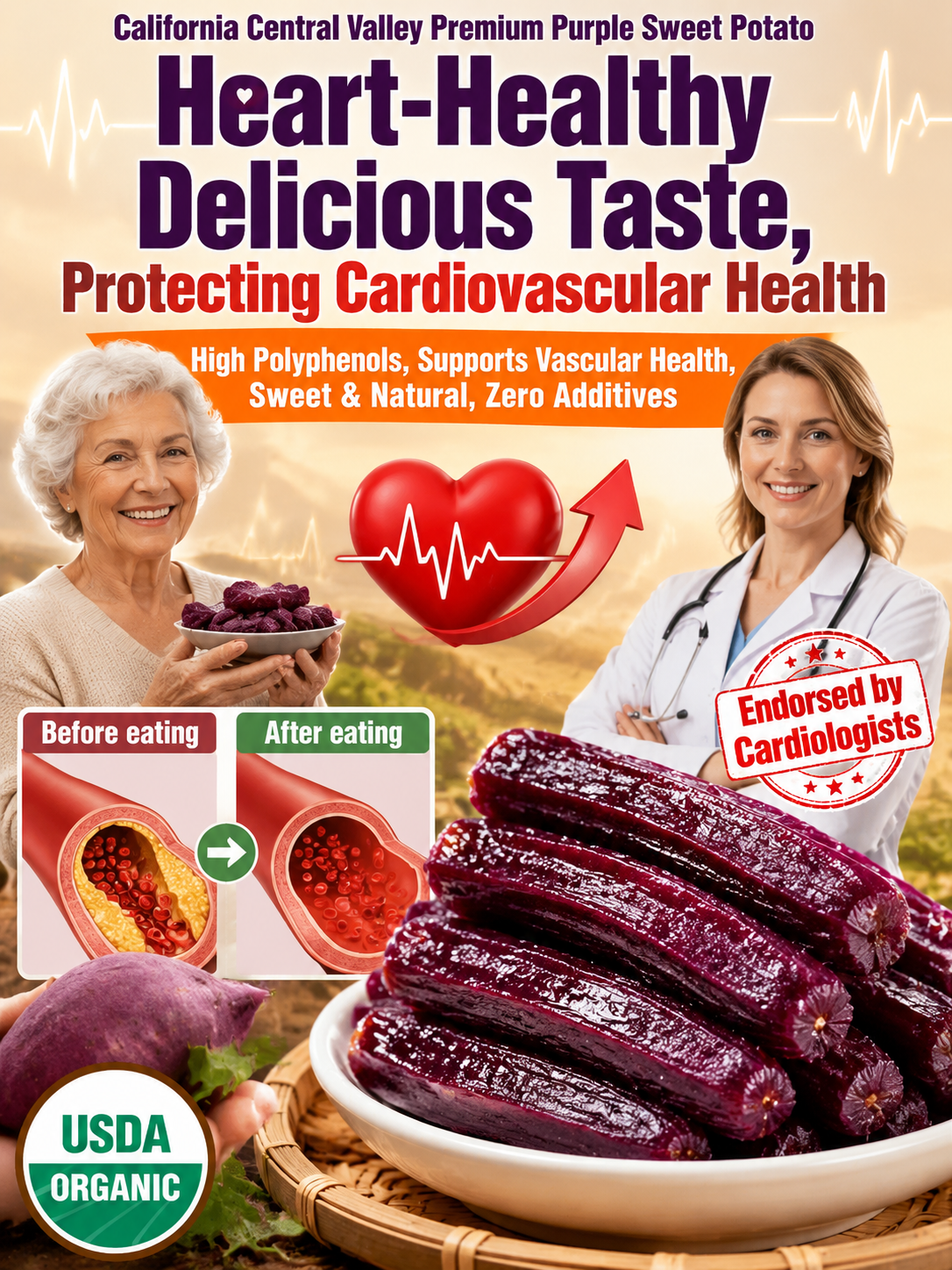 Healthy Low Fat Purple Sweet Potato Snack