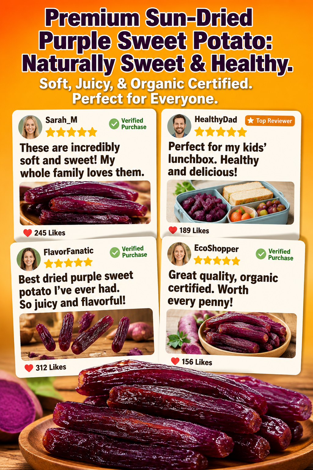 Healthy Low Fat Purple Sweet Potato Snack