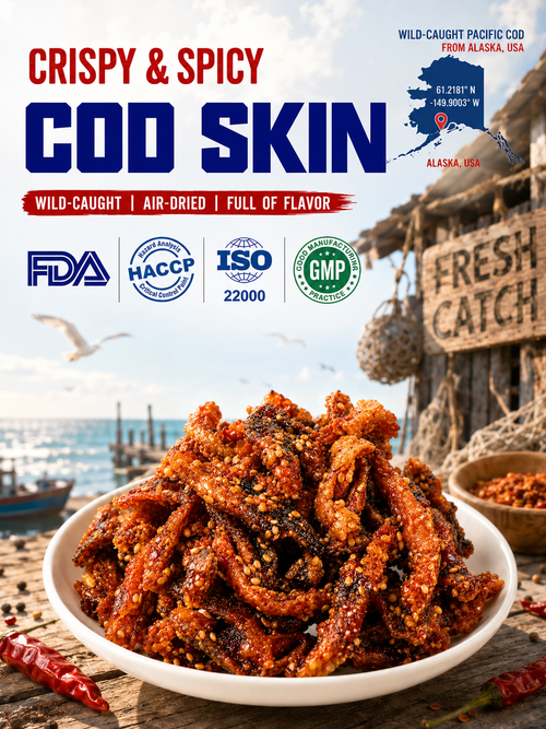 🌶️Premium Crispy Spicy Cod Skin Snack | Crunchy Seafood Chips-XDD